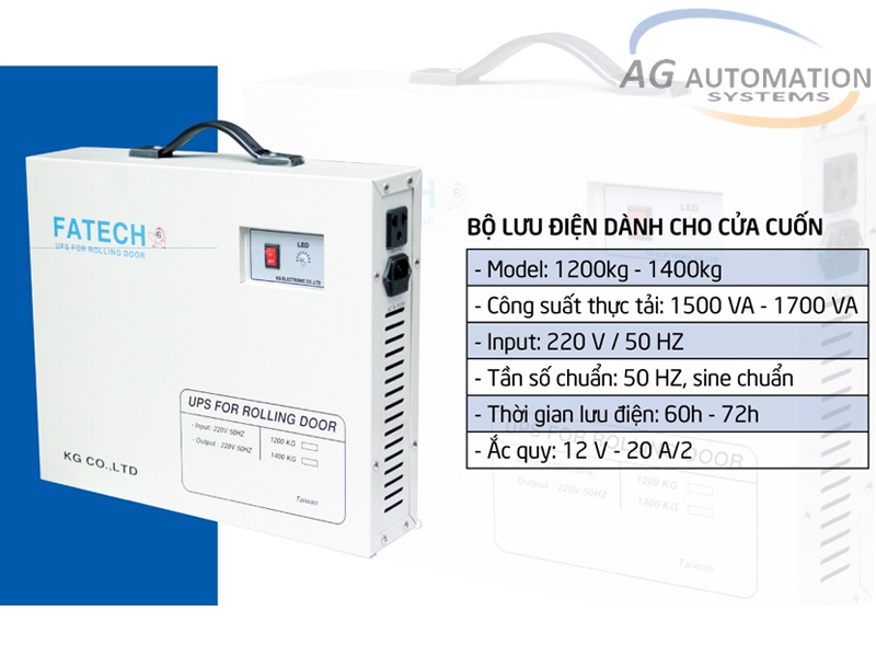 bình lưu điện (UPS) cửa cuốn FATECH 1200kg - 1400kg